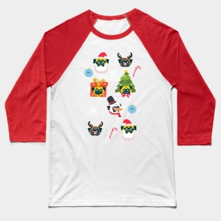 Xmas and Pugs Baseball T-Shirt